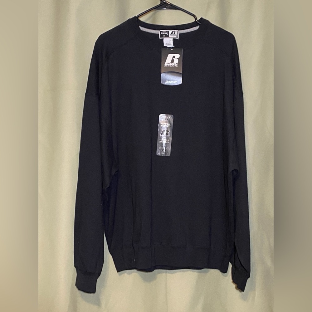 Vintage Russell Athletic Premier Men's Classic Black Crewneck Sweatshirt XL NWT